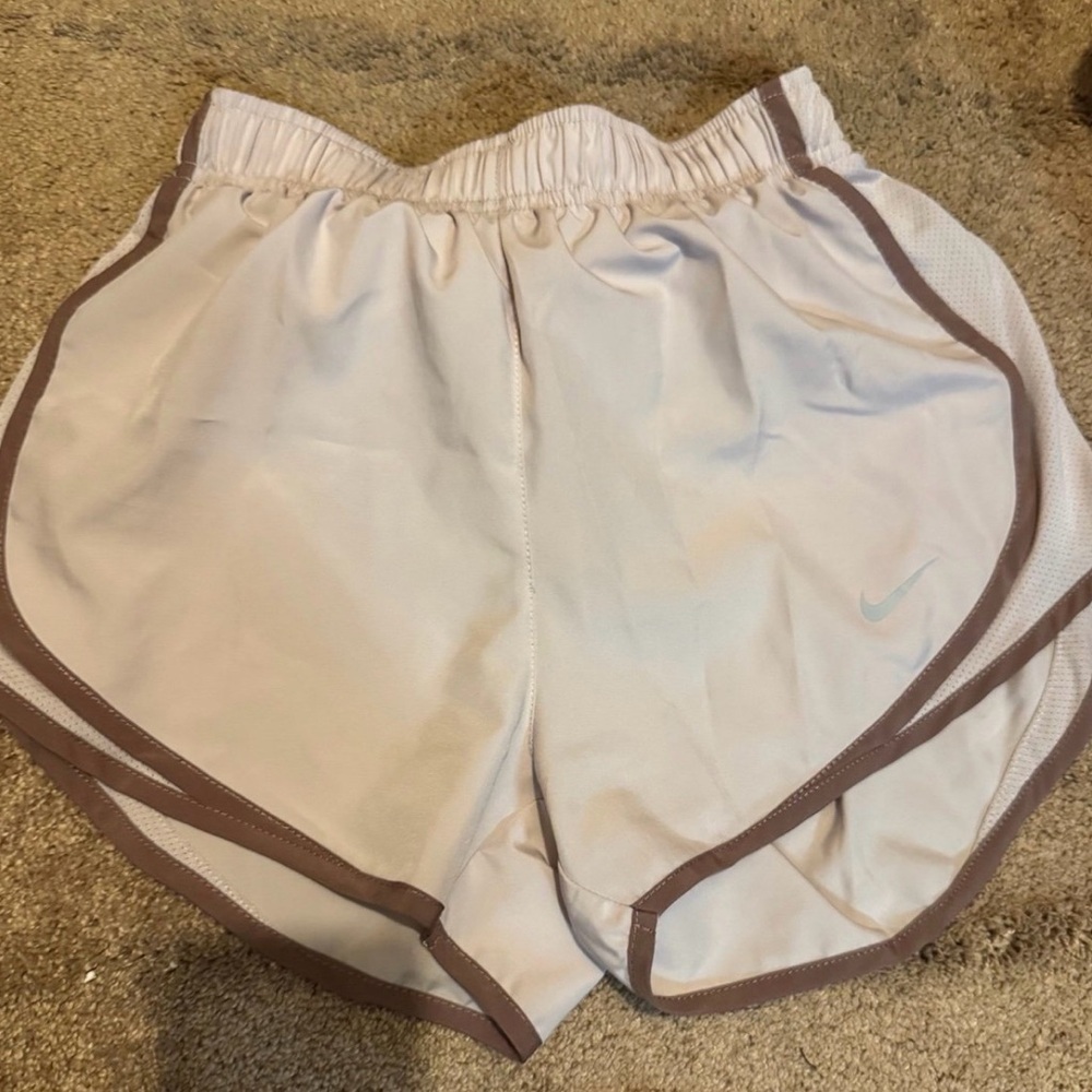 Nike Women's Athletic Shorts in Cream and Brown